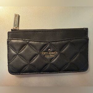 Kate Spade Black Quilted Zip Wallet